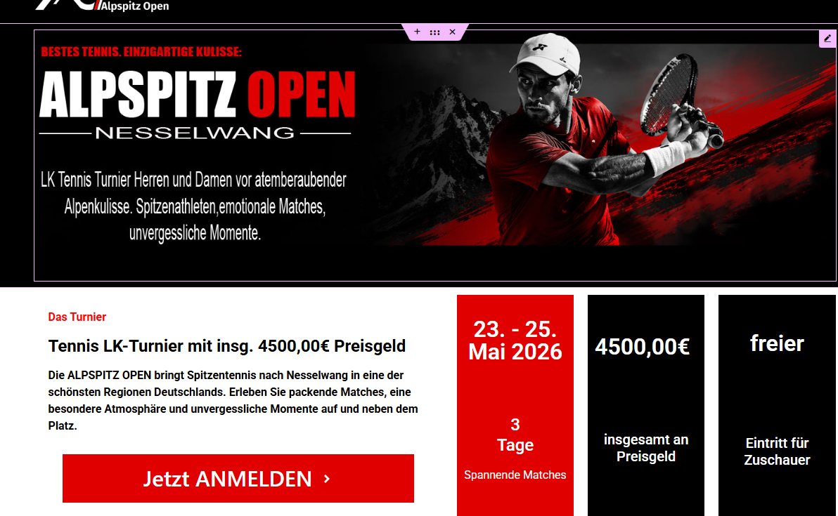 Die neue Website der Alpspitz Open ist ab sofort online!